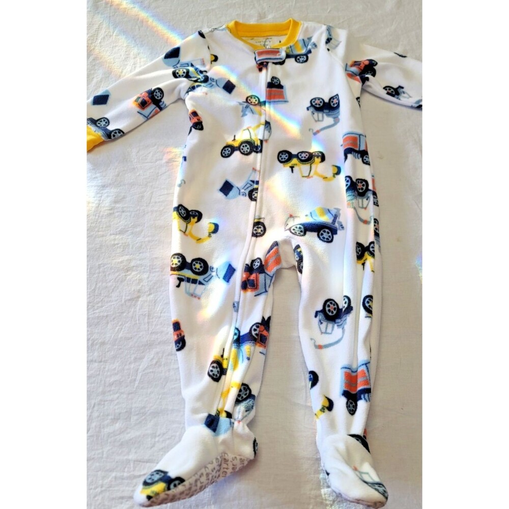 Carter Baby Boy Fleece One Piece Zipper Footed Pajamas Trucks 12 month
